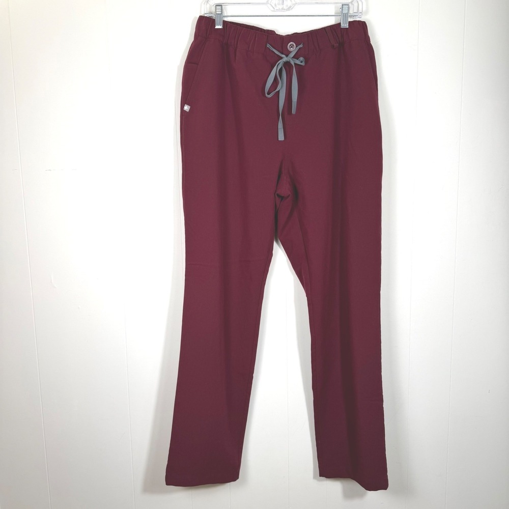 FIGS Technical Collection XL Burgundy Maroon Scrub Pants Straight Leg